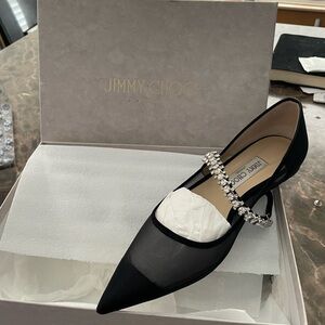 Jimmy Choo Black Heels with Crystal Embellishment